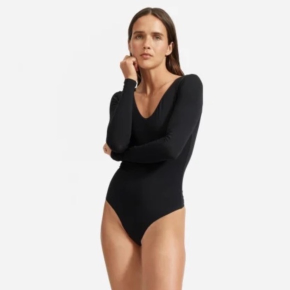 Everlane The Long-Sleeve V-neck Supima® Bodysuit (S) - Picture 7 of 7